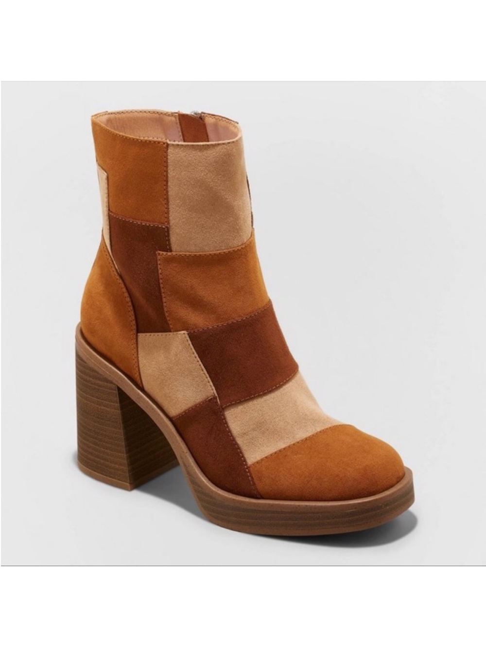 Universal Thread Brown Color Patch Block Olly Faux Suede Platform Boots 6